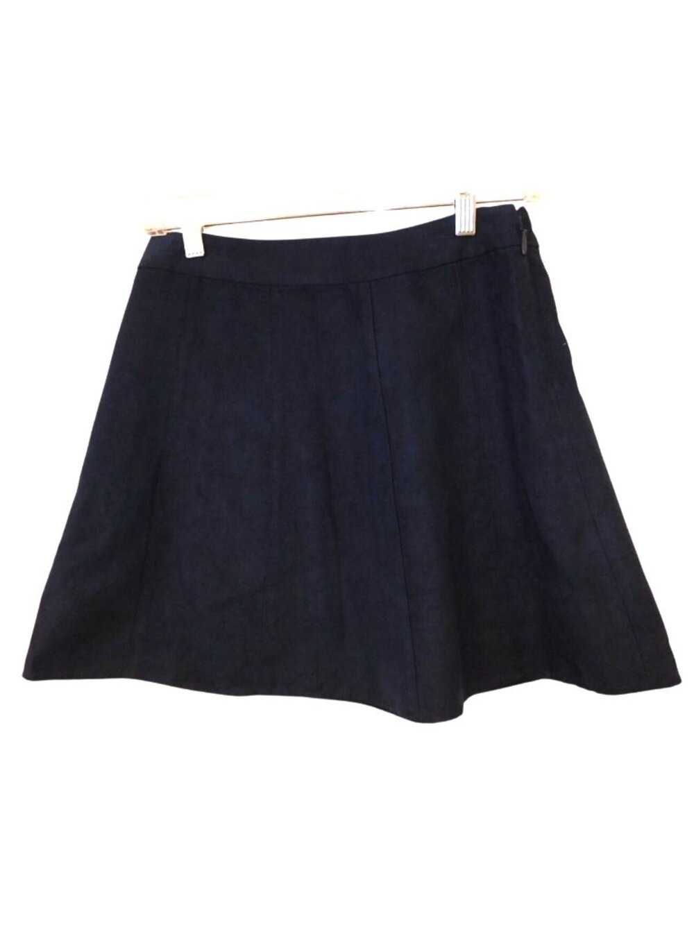 BCBGeneration Sz 4 Blue Faux Suede A-Line Skater Skirt Preppy Dark Academia